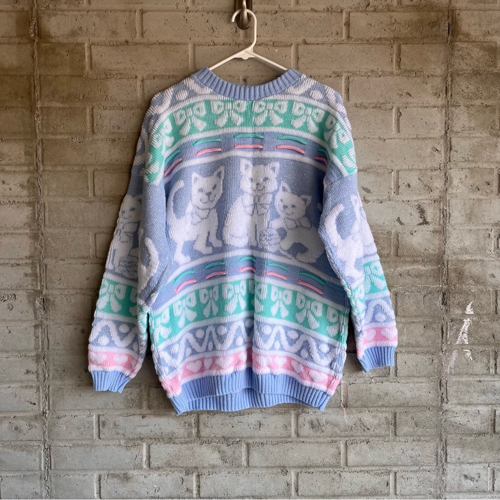 Vintage Cat Pattern Sweater